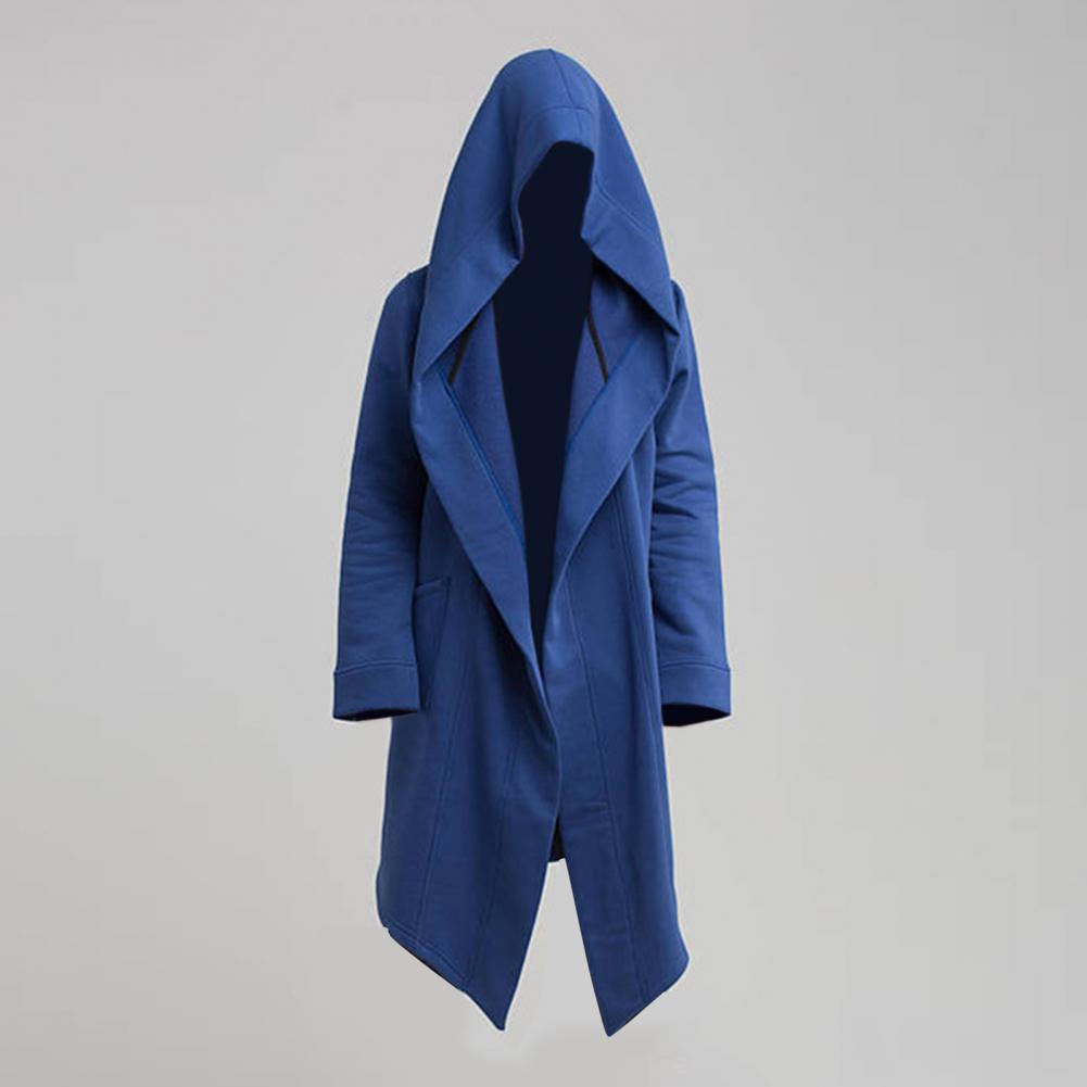 Men Coat Gothic Hooded Sweatshirts Black Gown Hip Hop Mantle Hoodies Fashion Open Jacket Long Sleeves Cloak Halloween Coats