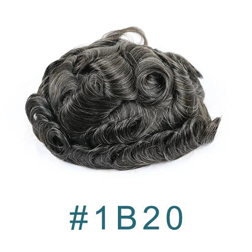 Durable Q6 Blonde Brown Bleached Knots Breathable Lace Grey Black 1B40 1B65 1B80 Men's Wig Human Hair Toupee Prosthesis For Men