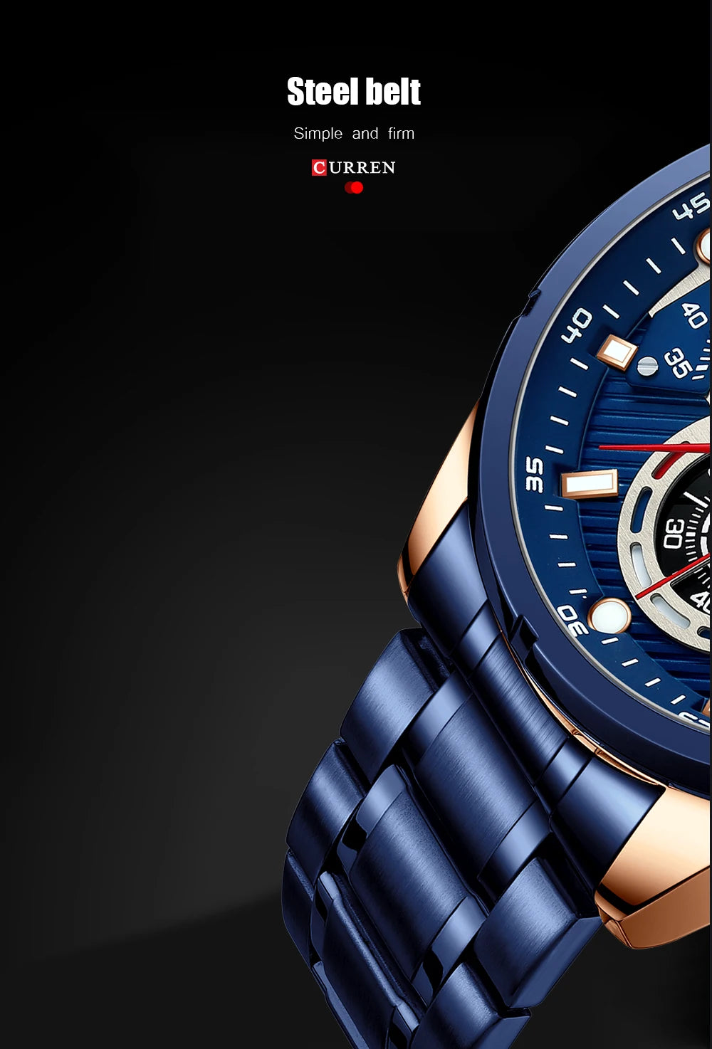 CURREN Luxury Brand Sport Wristwatches for Man Luminous Quartz Watches Casual Chronograph Stainless Steel Male Clock