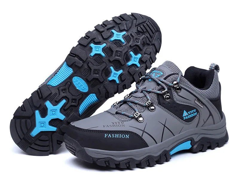 Brand New Spring Autumn Men Work Casual Shoes Men Outdoors Leather Round Toe Sneakers Men Climbing Hiking Shoes Big Size 39-47