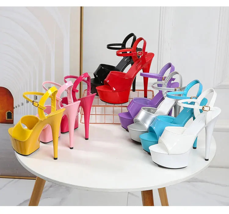 2022 Stripper Pole Dance Shoes High Heels Women Sexy Show Shoes Party Club 13 15 17CM Sandals Platform High-heeled Shoes Wedding