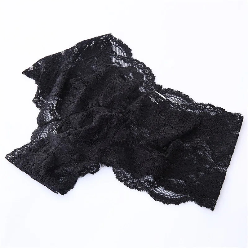 Men Sexy Lace Floral Lingerie Sissy Crossdress Porno Panties Semi Transparent Bikini G-string Briefs Gay Exotic Underwear