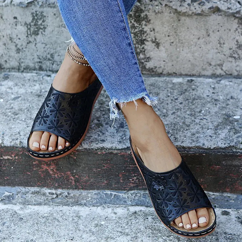 Women Slippers Summer Platform Hollow Outdoor Cool Garden Beach Shoes Woman Slip On Flip Flops Cozy Mules Zapatos Mujer