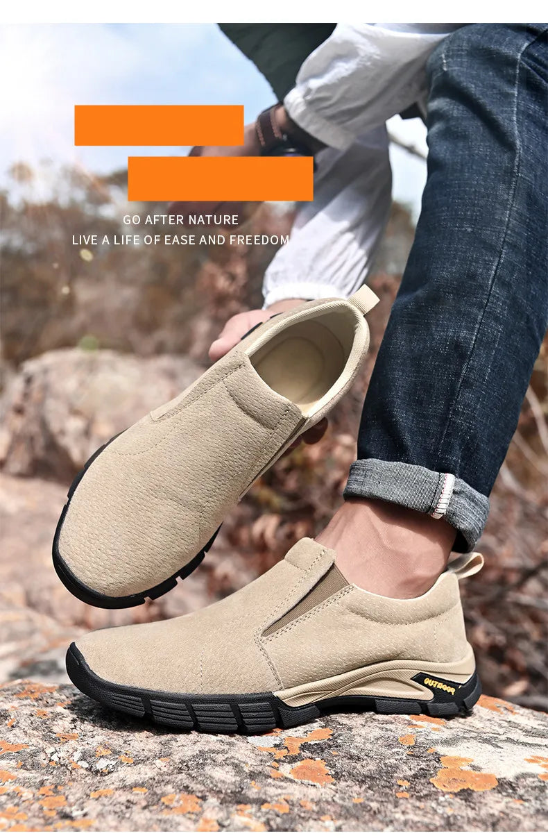 Brand Men's Shoes Genuine Leather Casual Shoes Outdoor Men's Breathable Sneakers Suede Original Men's Moccasins Loafers Sneakers