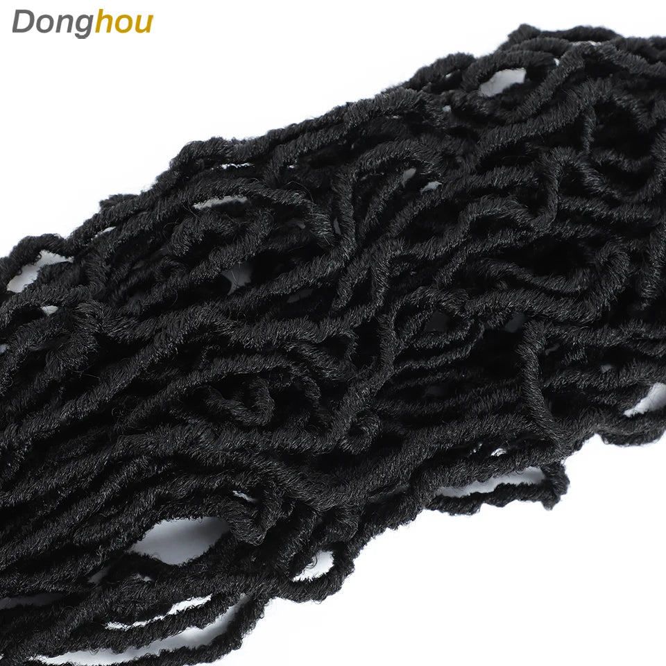 Long Goddess Faux Locks Crochet Braids Brown Blue 1B 30 350 Soft Locs Braiding Hair Synthetic Faux Locs Crochet Hair Extensions