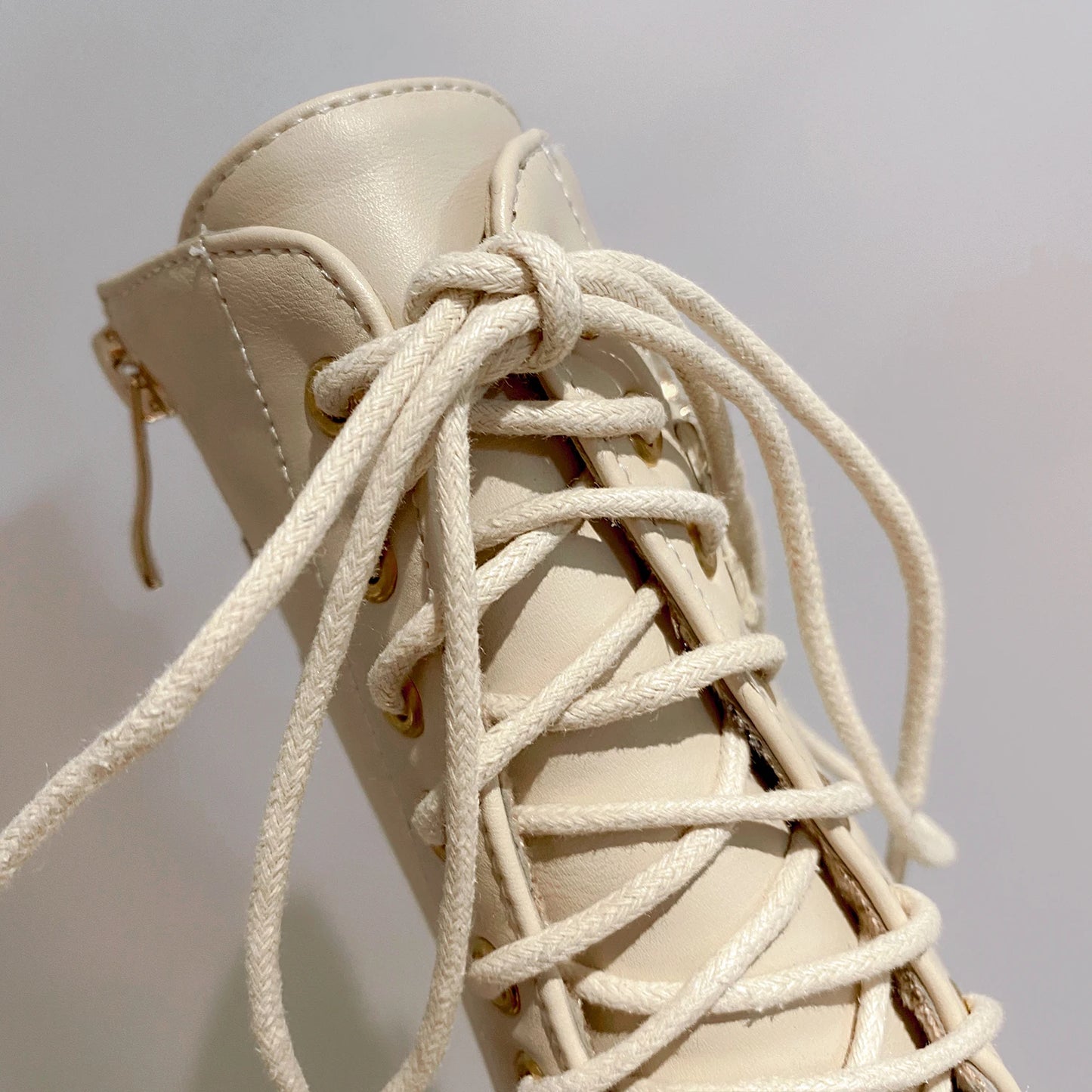 Women's Autumn Lace-Up Chunky Heel Ankle Boots with Belt Buckle Side Zipper High Heels Booties Lace Up Design Classic Lolita