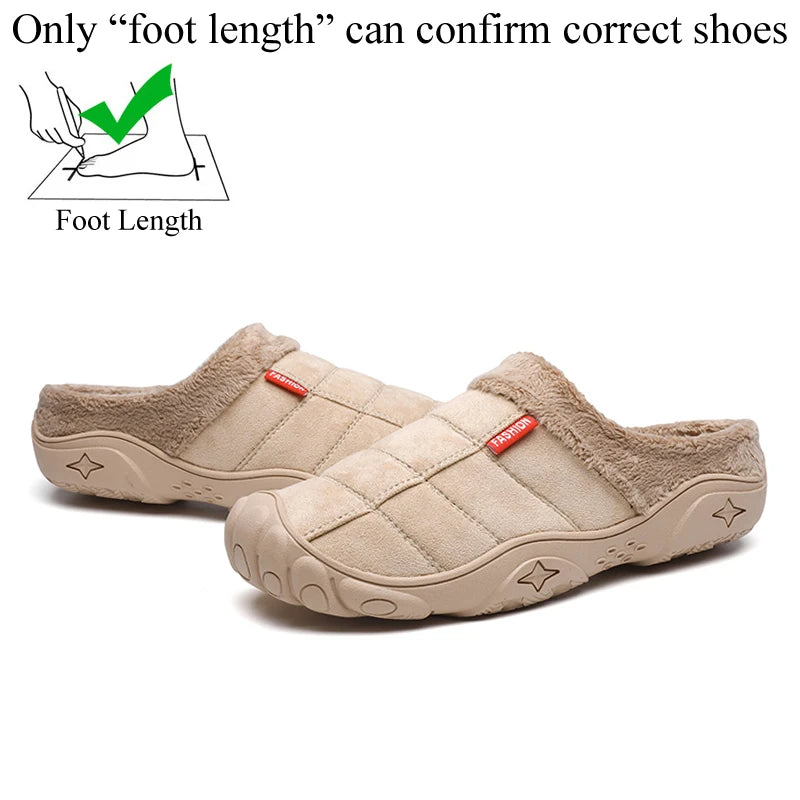 Winter Men Plus Size Leisure Indoor Plush Slippers Home Cotton Shoes Warm House Shoes Room Unisex Pantofole Peluche Invernali 48