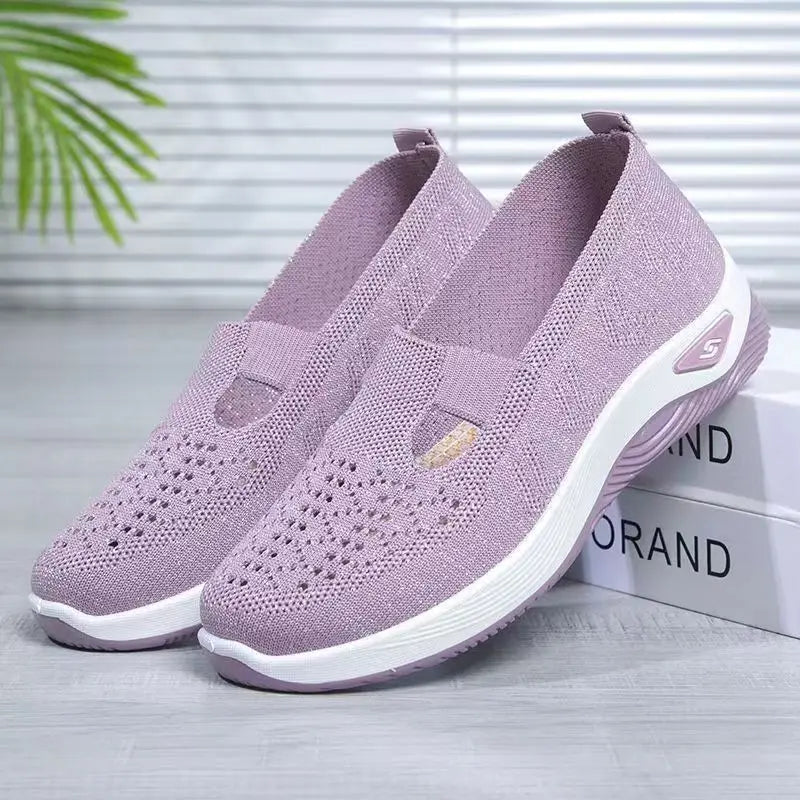 Hongyan New Versatile Lightweight Fly Woven Women Shoes Breathable Foam Casual Running Shoes
