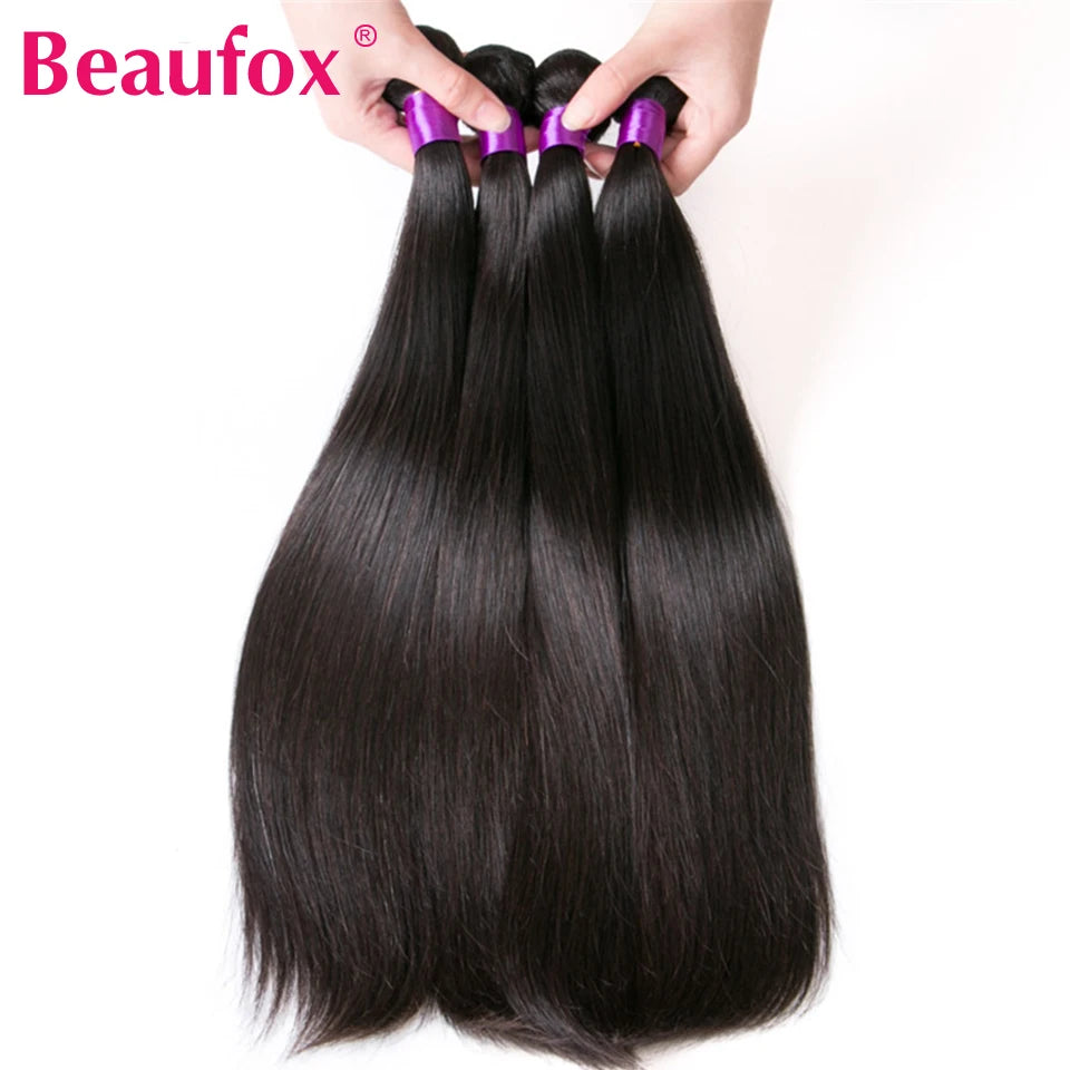 Beaufox Straight Human Hair Bundles Malaysian Straight Hair Bundles Deal Human Hair 1/3/4 Bundles Human Hair Straight 8"-30"