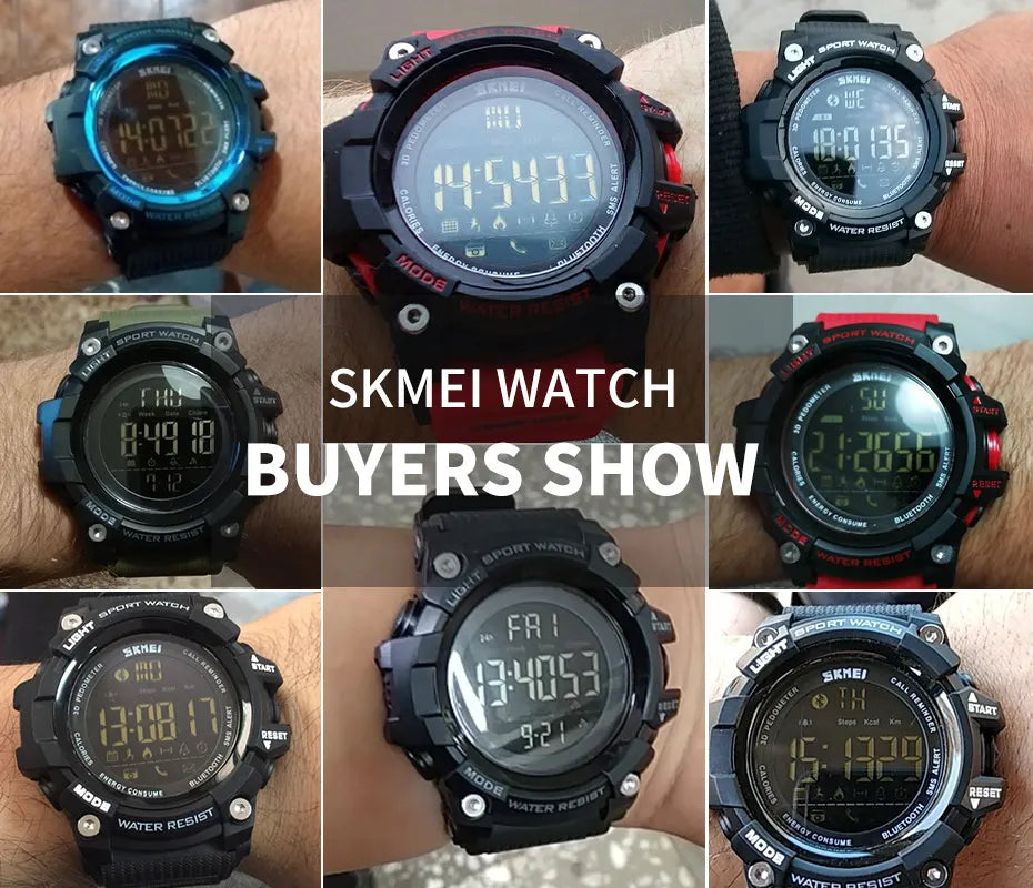 SKMEI Top Brand Outdoor Sport Smart Watch Men Multifunction Fitness Watches 5Bar Waterproof Digital Watch reloj hombre 1227/1384