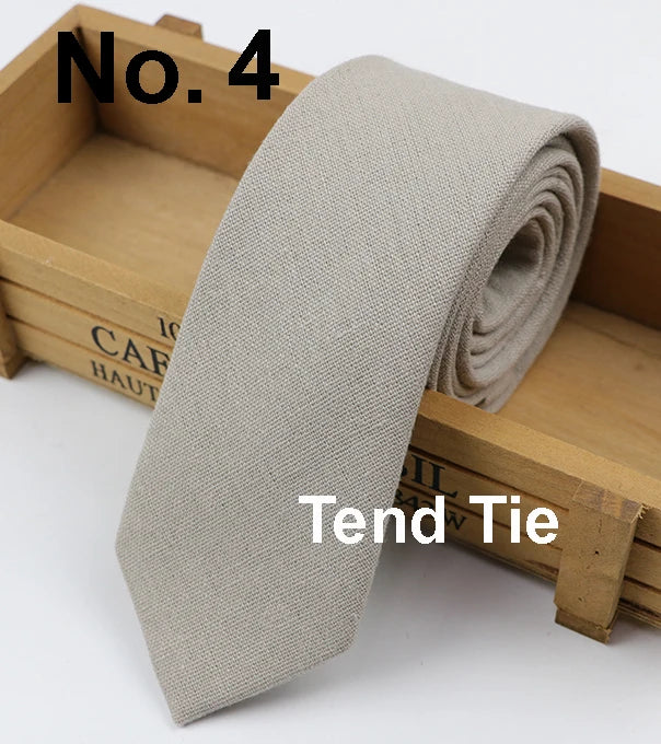 Cotton Ties Men's Solid Color Tie Narrow Necktie Slim Skinny Cravate Narrow Thick Neckties BAZAARHUBO