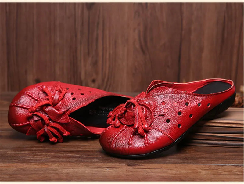 CEYANEAONew national wind fashion women's sandals summer retro skeleton hollow leather shoes selling handmade flowerscasualshoes