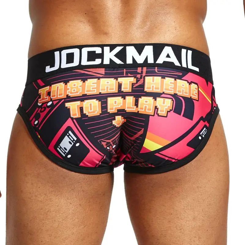 Animal Cartoon Print Men Underwear Nylon Ice Silk Sexy Men Briefs Breathable Slip Cueca Gay Male Panties Underpants Briefs