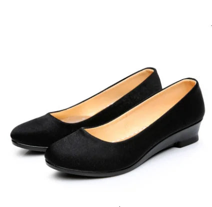 Women Ballet Wedges Shoes Female for Work Cloth Shoes Women Sweet Loafers Slip On Women's Wedges Shoes Oversize New Boat Shoes