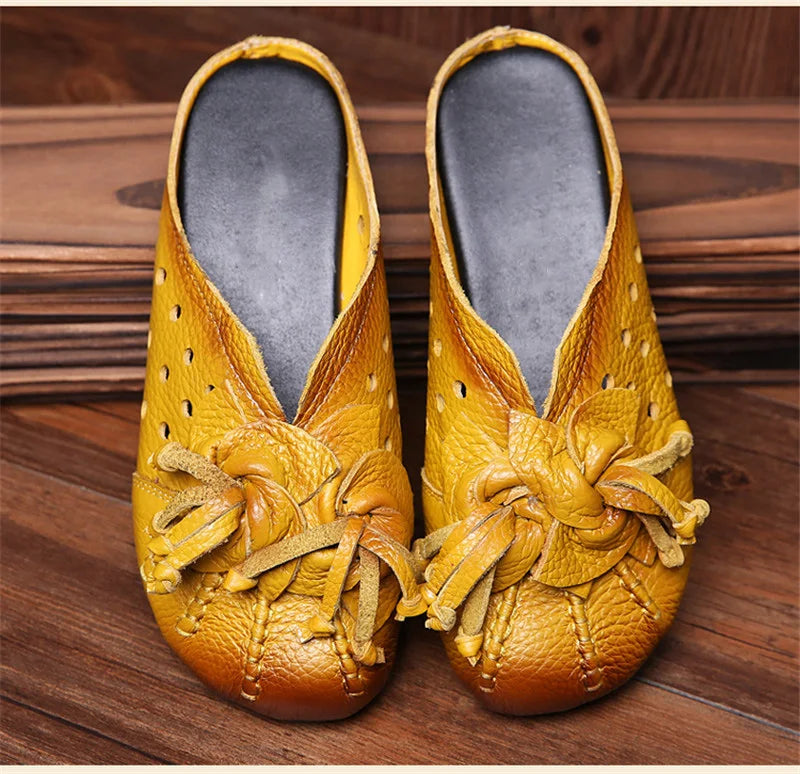CEYANEAONew national wind fashion women's sandals summer retro skeleton hollow leather shoes selling handmade flowerscasualshoes