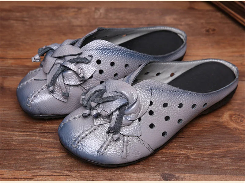 CEYANEAONew national wind fashion women's sandals summer retro skeleton hollow leather shoes selling handmade flowerscasualshoes