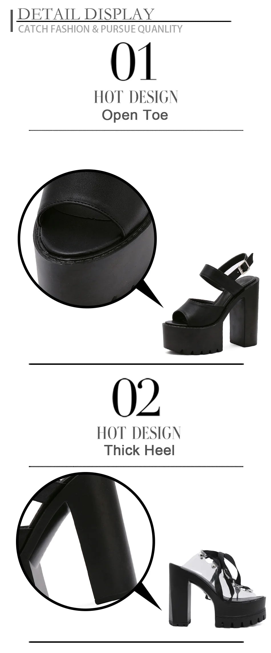 Gdgydh Black White Sandals Woman Extreme High Heels 2022 New Summer Ankle Strap Soft Leather Ladies Summer Shoes Platform Buckle