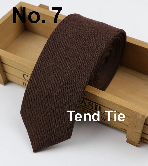 Cotton Ties Men's Solid Color Tie Narrow Necktie Slim Skinny Cravate Narrow Thick Neckties BAZAARHUBO
