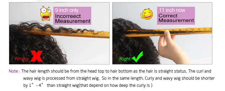Princess Deep Wave 13X5 Lace Frontal Wigs For Women Brazilian Human Hair Wig Transparent Lace Pre plucked Natural Black Color