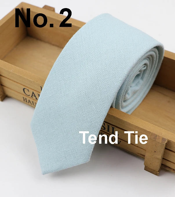 Cotton Ties Men's Solid Color Tie Narrow Necktie Slim Skinny Cravate Narrow Thick Neckties BAZAARHUBO
