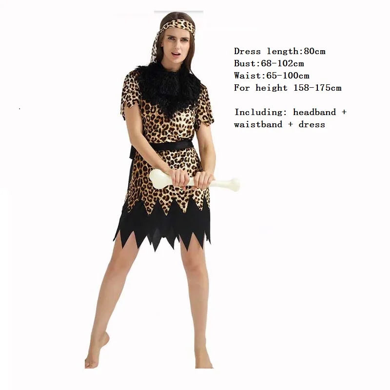 Men Women African Original  Savage Costume Adults Wildman Cosplay Costumes  Carnival Dress Party Decor Halloween