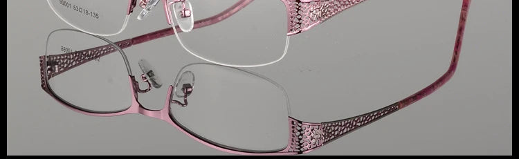 BCLEAR Elegant Half Rimless Eyeglasses Frame Optical Prescription Semi-Rim Glasses Spectacle Frame For Women's Eyewear Female BAZAARHUBO