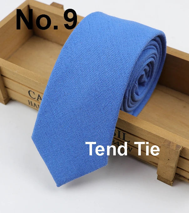 Cotton Ties Men's Solid Color Tie Narrow Necktie Slim Skinny Cravate Narrow Thick Neckties BAZAARHUBO