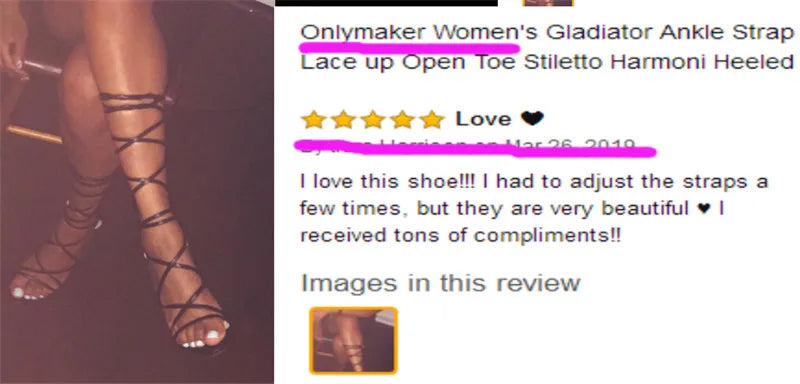 onlymaker Women Peep Toe Gladiator Ankle Strap Lace up 12CM High Heels Black Open Toe Stiletto Heeled Strappy Sandals