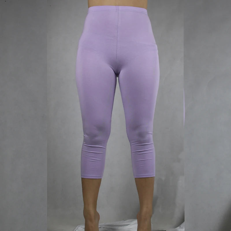 Leggings XS-7XL Summer Legings Women 3/4 Short Legging Pants Thin Women Large Size Stretch Grey Black White Pink 6XL 5XL 4XL 3XL