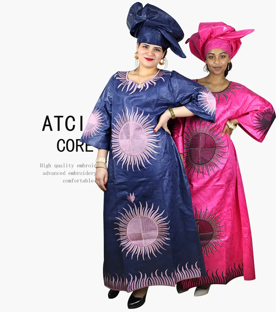 African Dresses For Women Dashiki African Bazin Riche Embroidery Design Clothing Fashion Dress