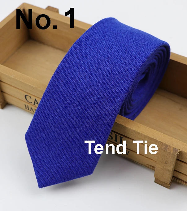 Cotton Ties Men's Solid Color Tie Narrow Necktie Slim Skinny Cravate Narrow Thick Neckties BAZAARHUBO