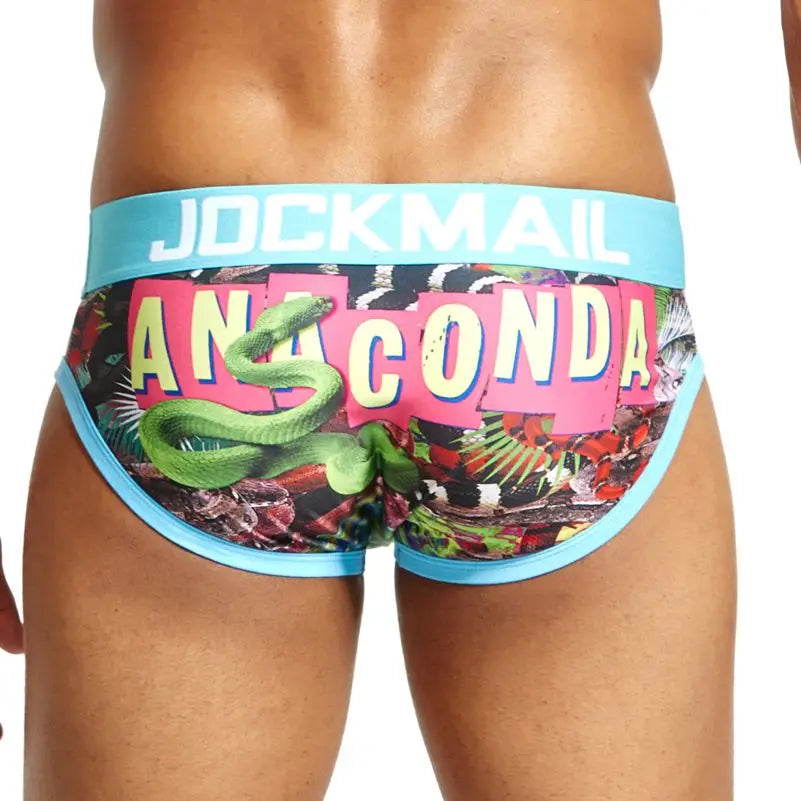 Animal Cartoon Print Men Underwear Nylon Ice Silk Sexy Men Briefs Breathable Slip Cueca Gay Male Panties Underpants Briefs