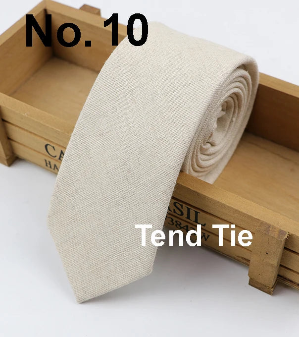 Cotton Ties Men's Solid Color Tie Narrow Necktie Slim Skinny Cravate Narrow Thick Neckties BAZAARHUBO