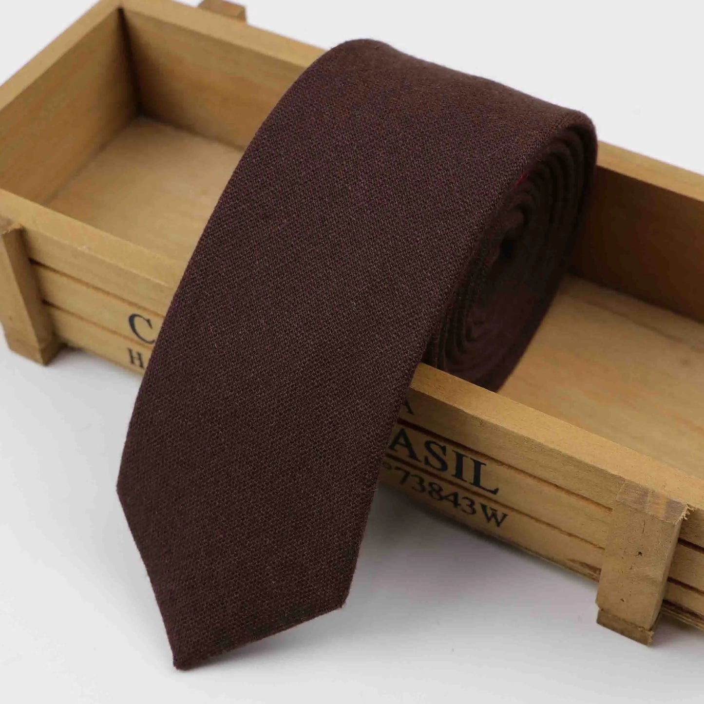 Cotton Ties Men's Solid Color Tie Narrow Necktie Slim Skinny Cravate Narrow Thick Neckties BAZAARHUBO