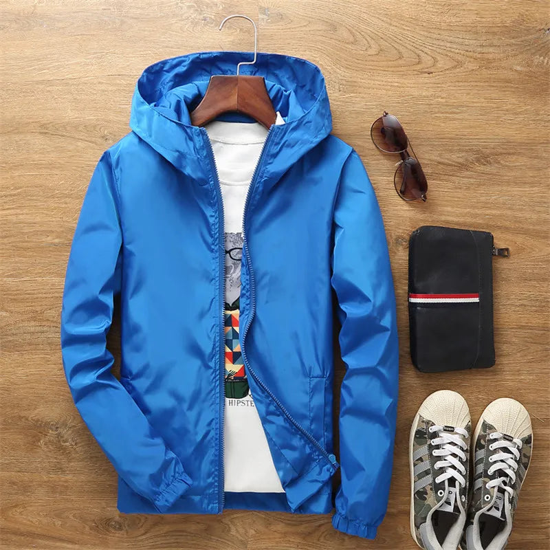 2026 New Women‘s Jacket Outerwear Spring Autumn Hooded Casual Windbreaker Coat Summer Sunscreen Clothing Family Size 7XL A8