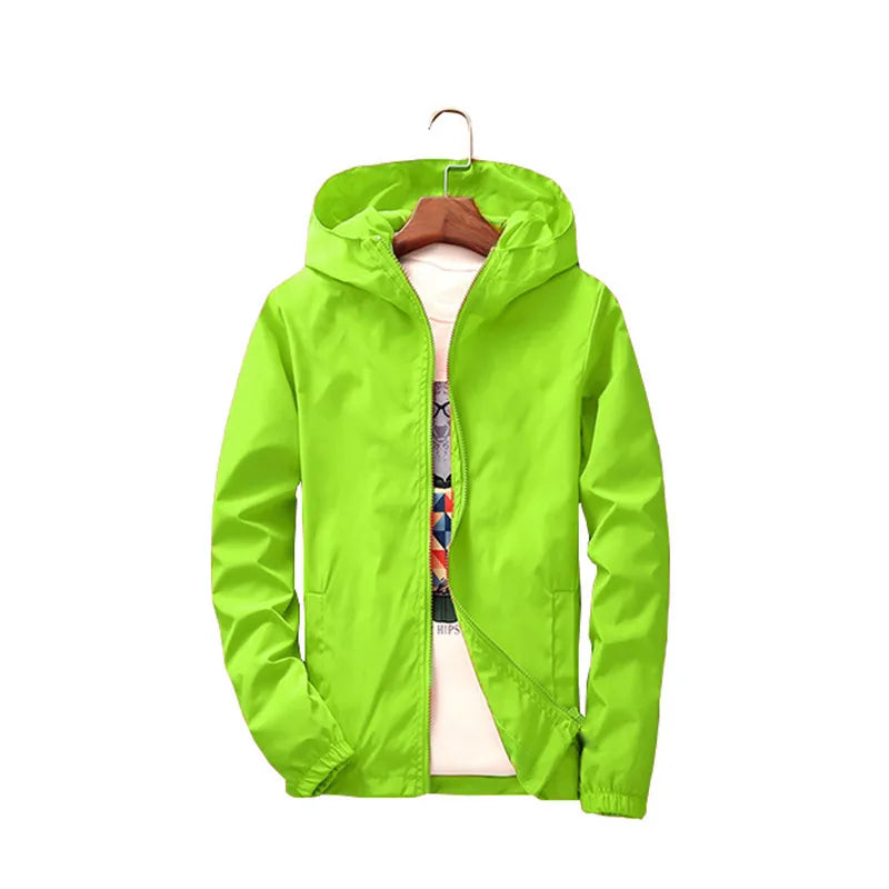 2026 New Women‘s Jacket Outerwear Spring Autumn Hooded Casual Windbreaker Coat Summer Sunscreen Clothing Family Size 7XL A8