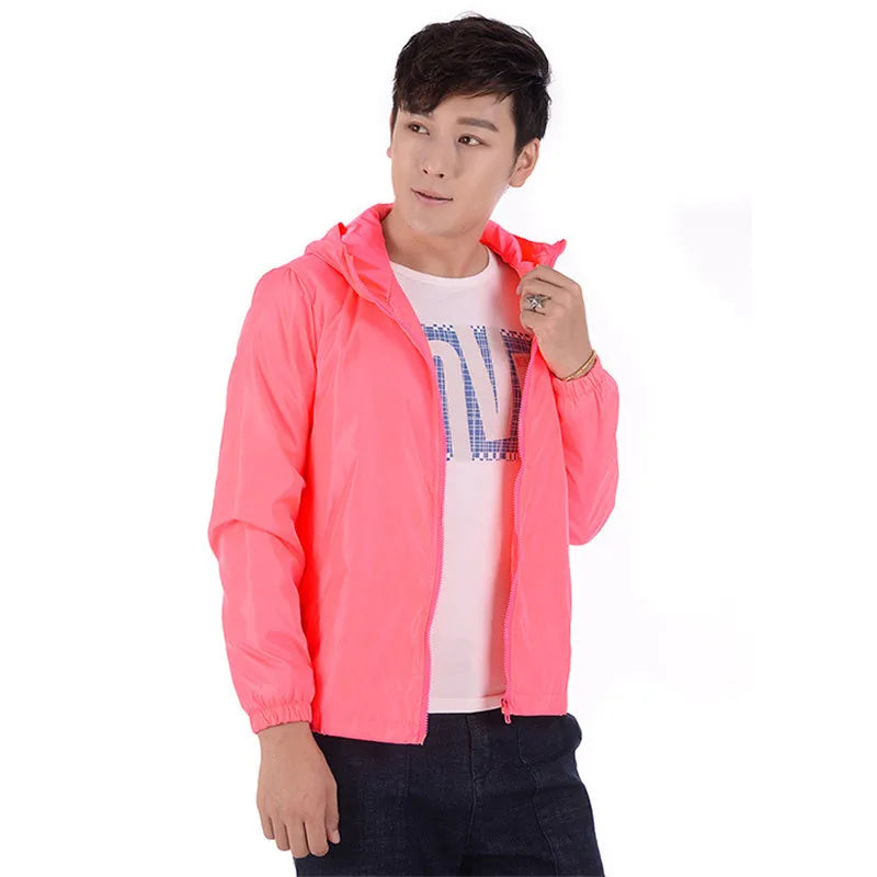 2026 New Women‘s Jacket Outerwear Spring Autumn Hooded Casual Windbreaker Coat Summer Sunscreen Clothing Family Size 7XL A8