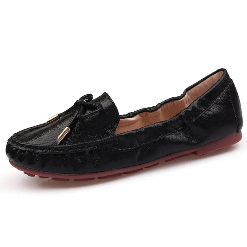 CEYANEAO Bow tie Loafers Silver Gold Ballet Flats 2019 Casual Slip On Shoes Woman Shallow Soft Summer Women Flat ShoesE1681