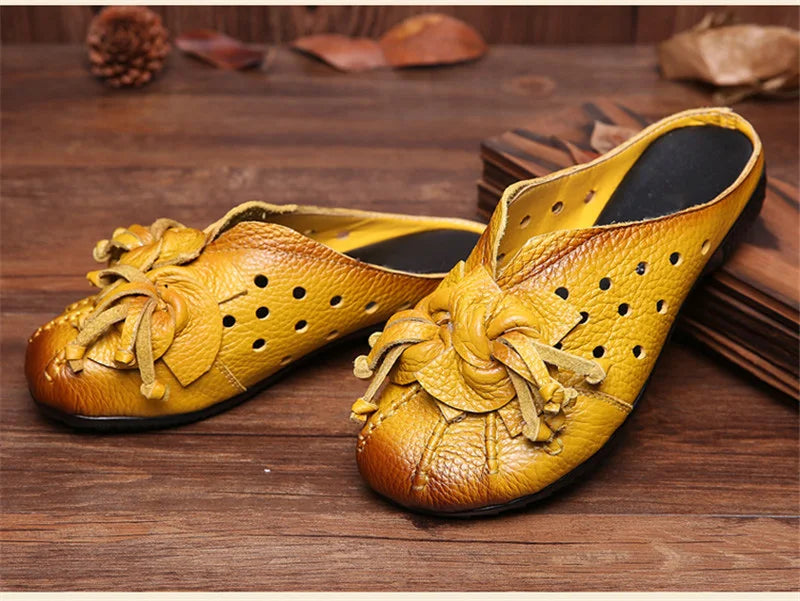 CEYANEAONew national wind fashion women's sandals summer retro skeleton hollow leather shoes selling handmade flowerscasualshoes