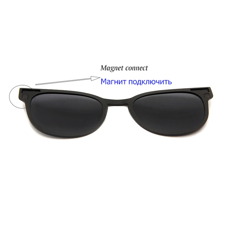 ESNBIE Ultem Polarized Clip On Sunglasses Magnetic Frame Glasses Women Retro Round Eyeglass Spectacle Men oculos feminino BAZAARHUBO