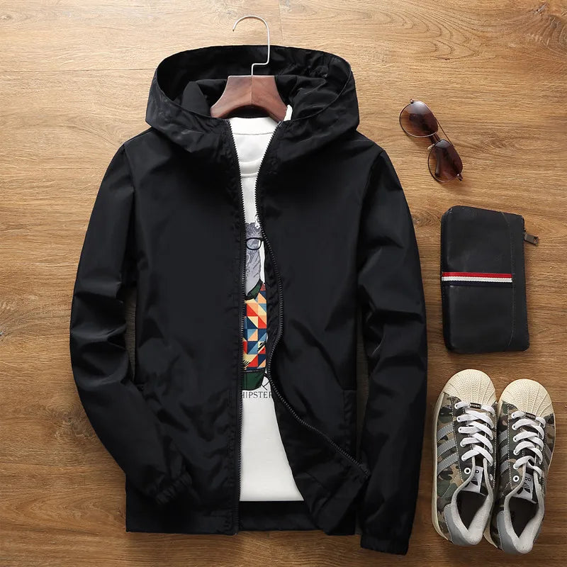 2026 New Women‘s Jacket Outerwear Spring Autumn Hooded Casual Windbreaker Coat Summer Sunscreen Clothing Family Size 7XL A8