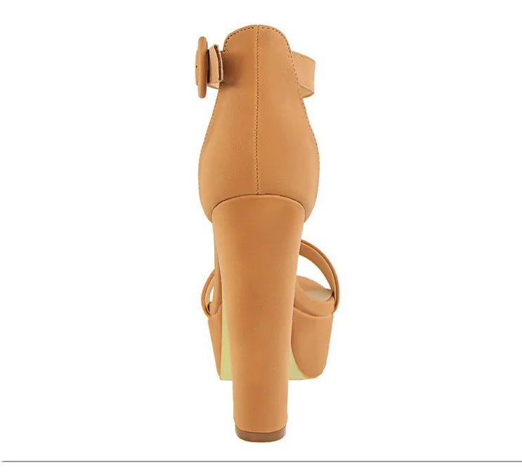BIGTREE Shoes Women Pumps High Heels Shoes Women Heels Sexy Block Heels Fashion Women Sandals Platform Buckle New Ladies Shoes