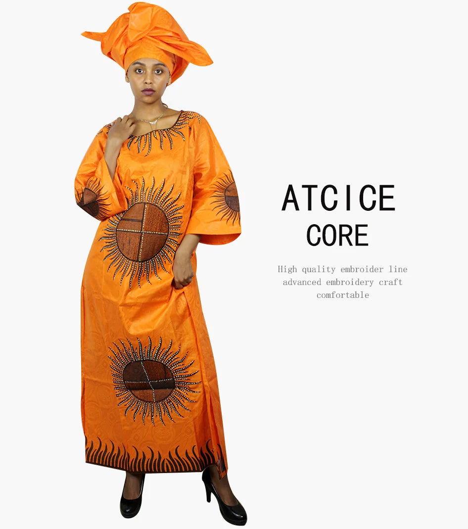African Dresses For Women Dashiki African Bazin Riche Embroidery Design Clothing Fashion Dress