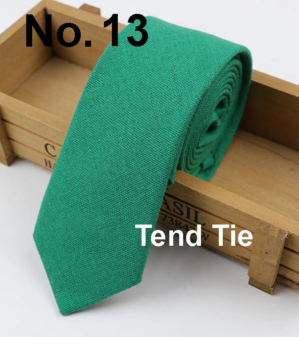 Cotton Ties Men's Solid Color Tie Narrow Necktie Slim Skinny Cravate Narrow Thick Neckties BAZAARHUBO
