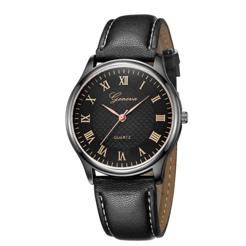 Modern Fashion Black Quartz Men Watches Tide Brand Leather Band Big Dial Men's Business Clock Drop Shipping Relojes Hombre