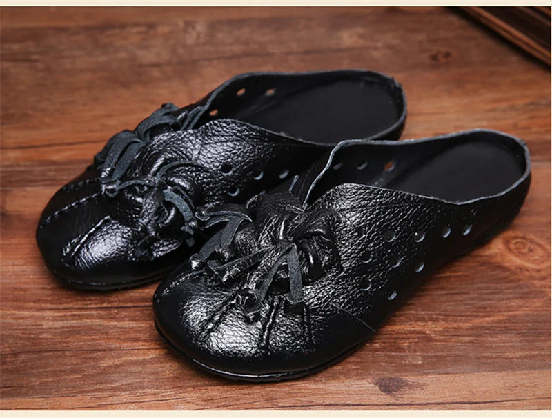CEYANEAONew national wind fashion women's sandals summer retro skeleton hollow leather shoes selling handmade flowerscasualshoes