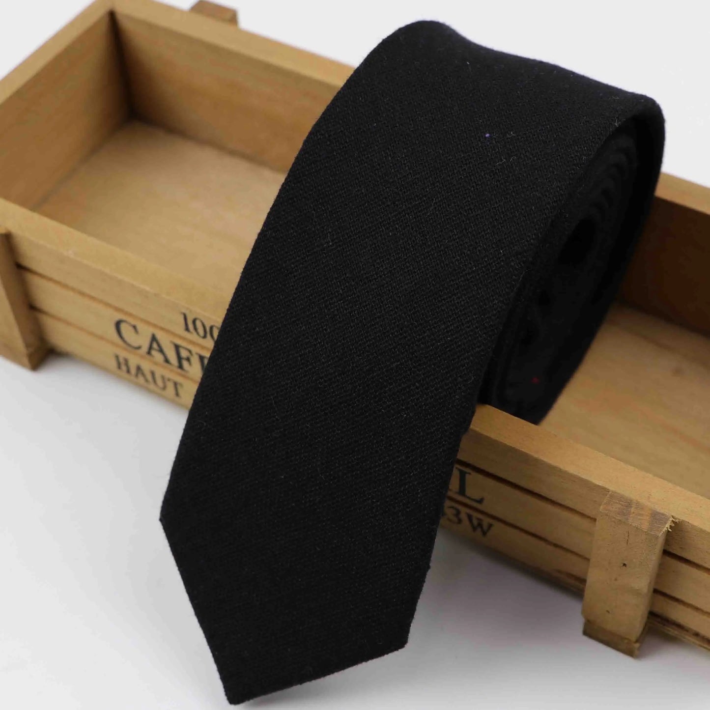 Cotton Ties Men's Solid Color Tie Narrow Necktie Slim Skinny Cravate Narrow Thick Neckties BAZAARHUBO
