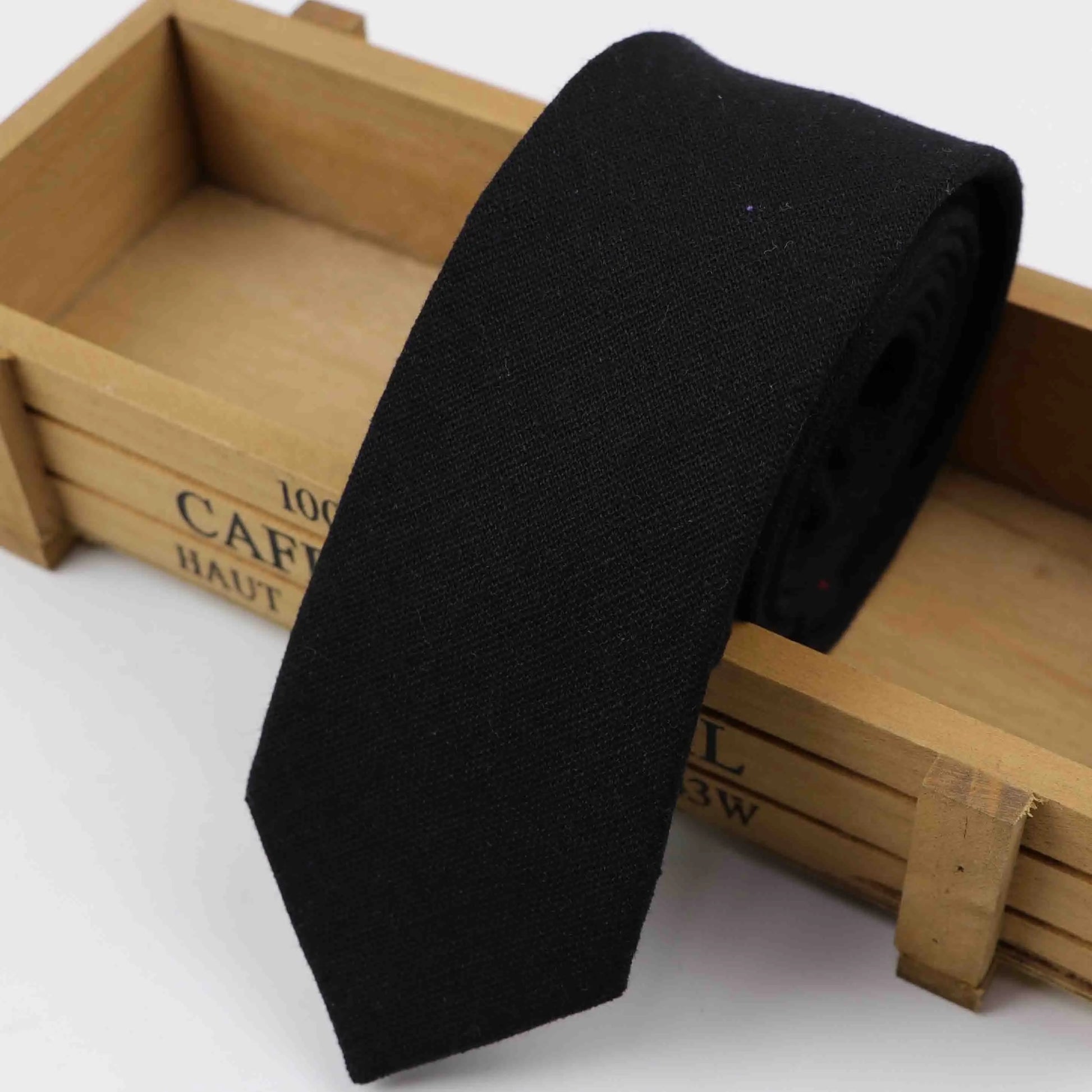 Cotton Ties Men's Solid Color Tie Narrow Necktie Slim Skinny Cravate Narrow Thick Neckties BAZAARHUBO