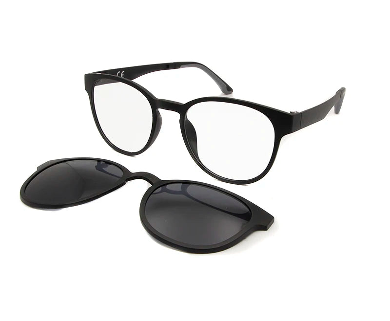 ESNBIE Ultem Polarized Clip On Sunglasses Magnetic Frame Glasses Women Retro Round Eyeglass Spectacle Men oculos feminino BAZAARHUBO