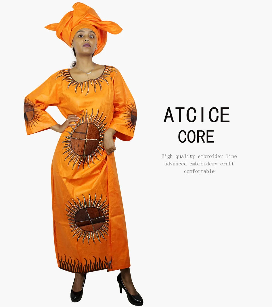 African Dresses For Women Dashiki African Bazin Riche Embroidery Design Clothing Fashion Dress